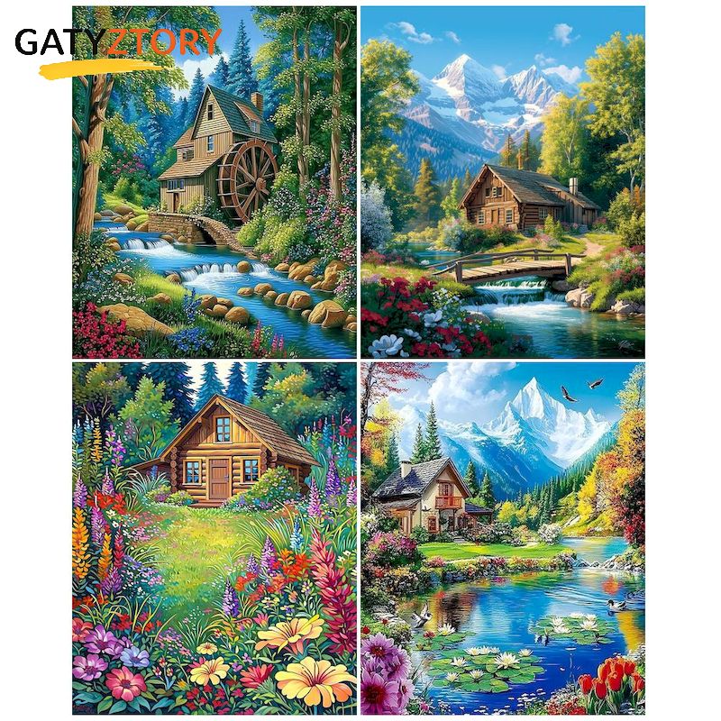 Art Craft Village - GATYZTORY Village Paint By Numbers Painting