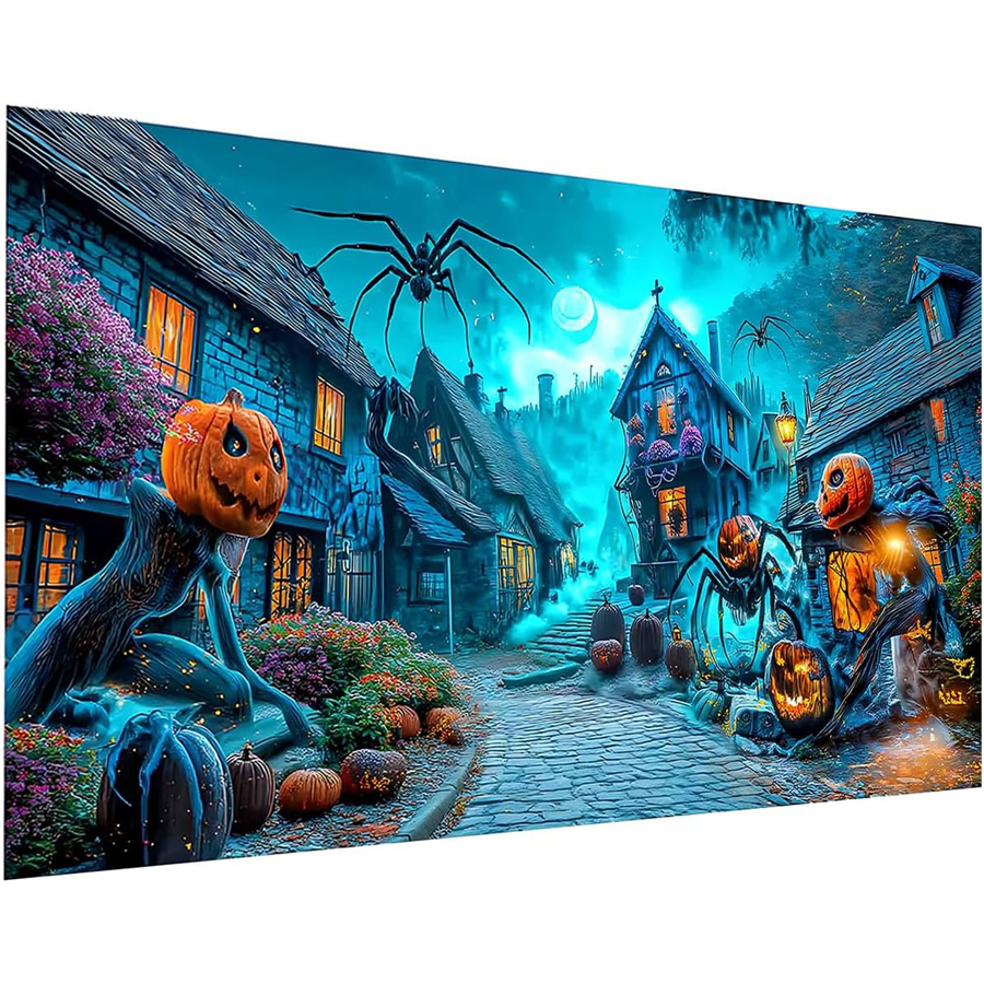 Art Craft Village - Halloween Pumpkin Diamond Art Painting Blue