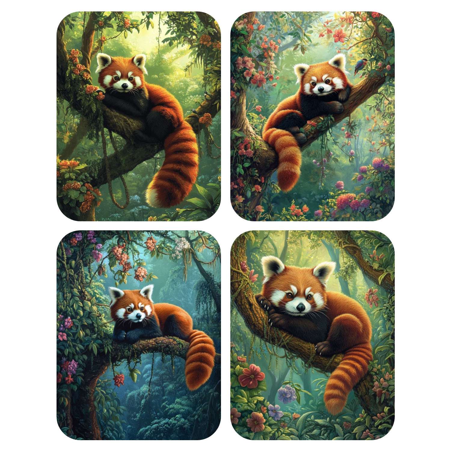 Art And Craft Numbers - Hand Paint Red panda lying on