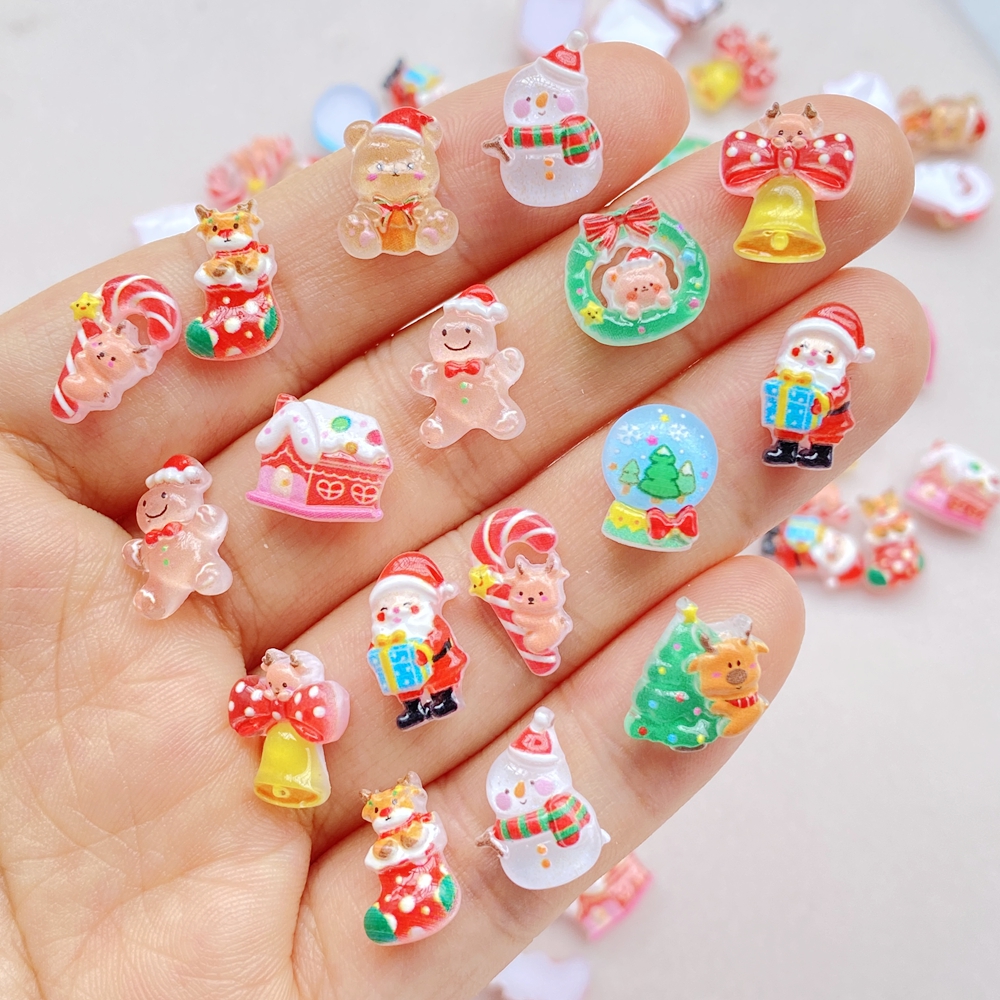 Art Craft Tree - 50pcs Resin Mini Cartoon Christmas Snowman
