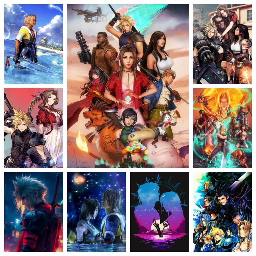 Art And Craft Numbers - Final Fantasy Game Cartoon Design Oil