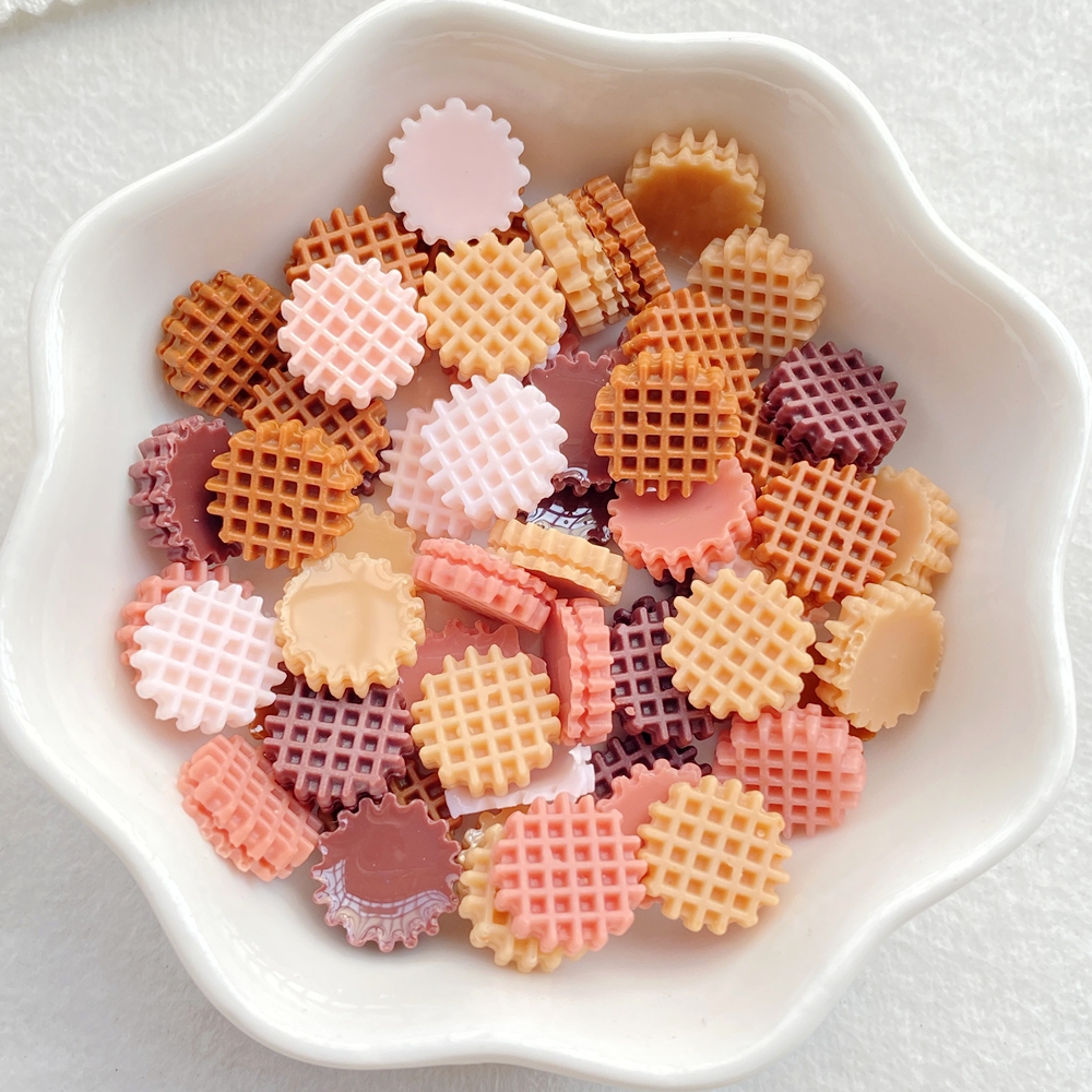 Art Craft Love - 50pcs Resin Mixed Circle Grid Chocolate