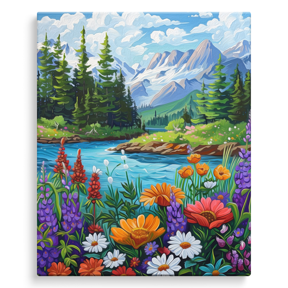 Art And Craft Numbers - 2026-Paint By Numbers,Scenic Flower Balloon Mountain,Arts