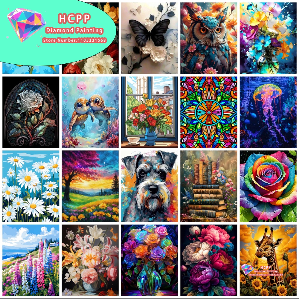 Art Craft Jellyfish - Flower Animal Dog Jellyfish Diamond Painting