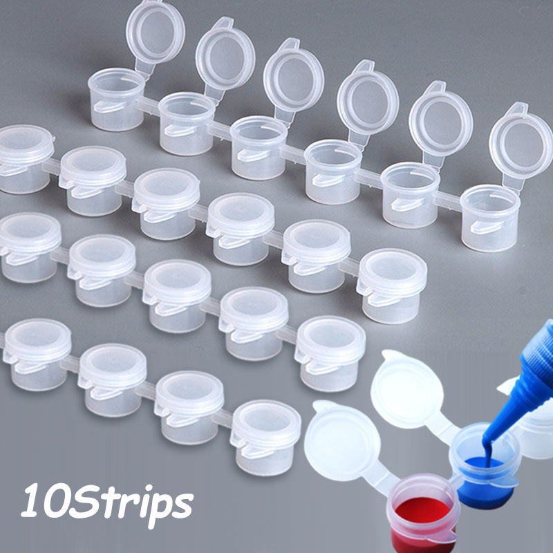 Acrylic Pour Paint - 10Strips Empty Paint Pot Acrylic Mini