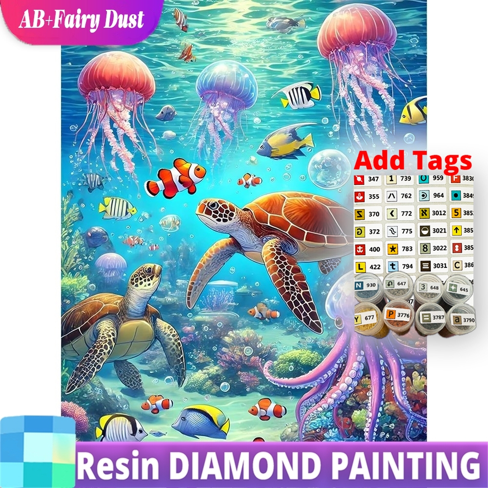 Art Craft Jellyfish - Resin Fairy Dust AB Tortoise Diamond