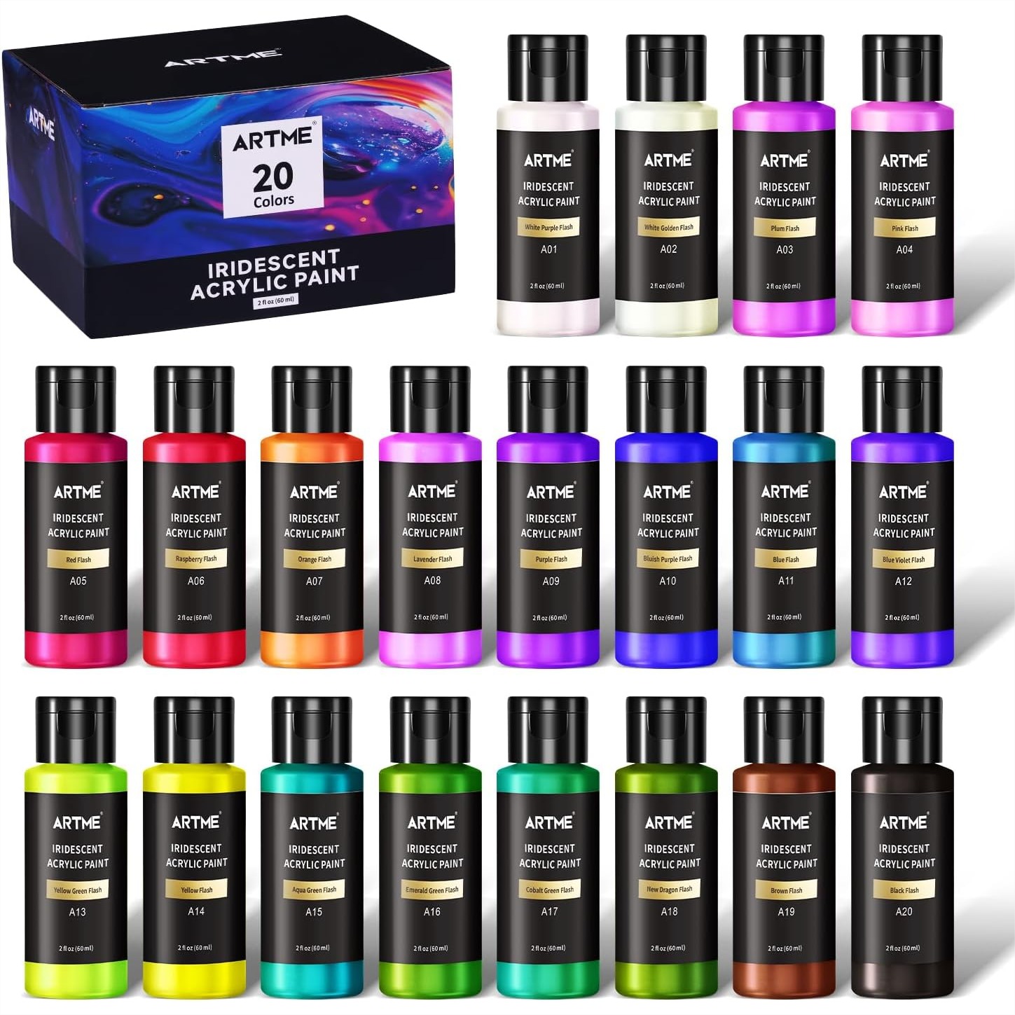 Iridescent Acrylic Paint Set,  - Acrylic Pour Paint reseña y precio