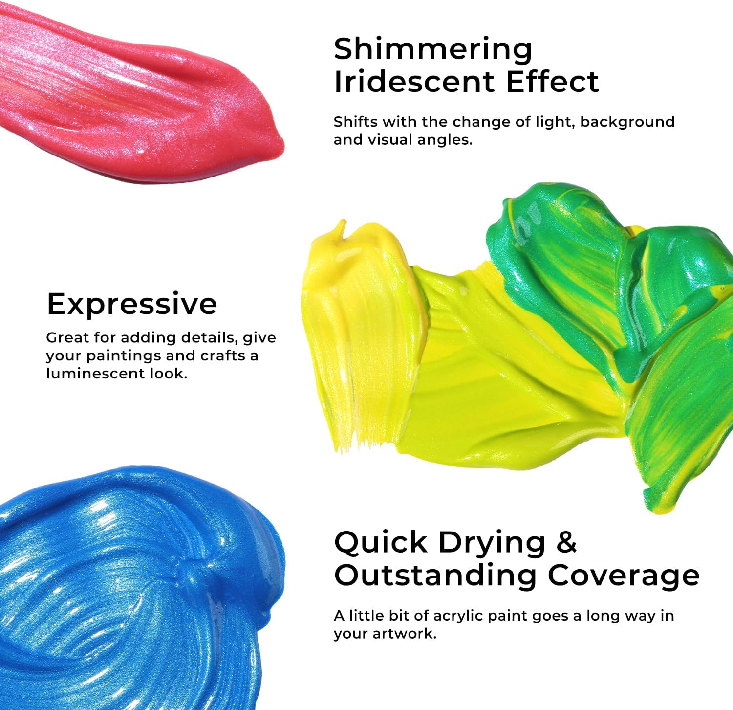 Iridescent Acrylic Paint Set,  - Acrylic Pour Paint reseña y precio