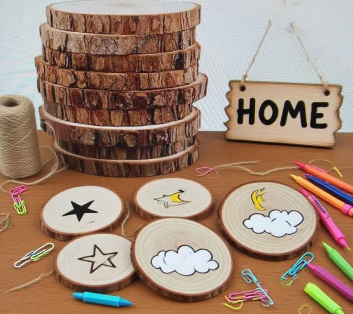 1-30Pcs Natural Pine Wood Slic - Art Craft Tree reseña y precio
