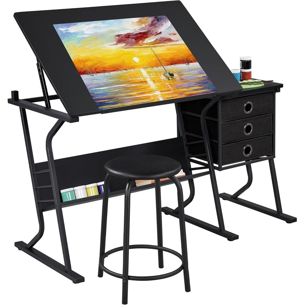 Adjustable Art Desk with Stool - Art And Craft Studio reseña y precio