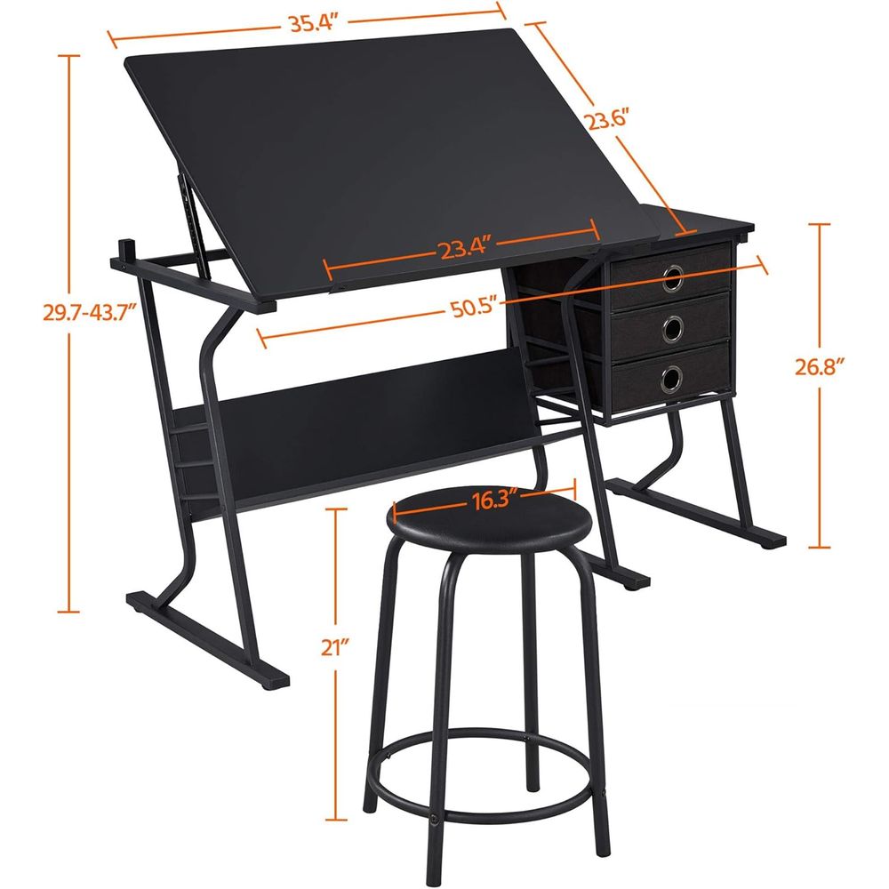 Adjustable Art Desk with Stool - Art And Craft Studio reseña y precio