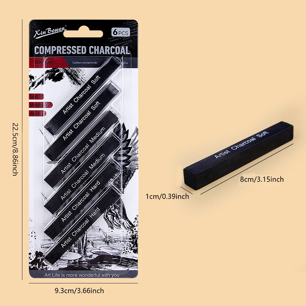 6pcs Sketch Charcoal Bars Set  - Sketching Charcoal Set reseña y precio