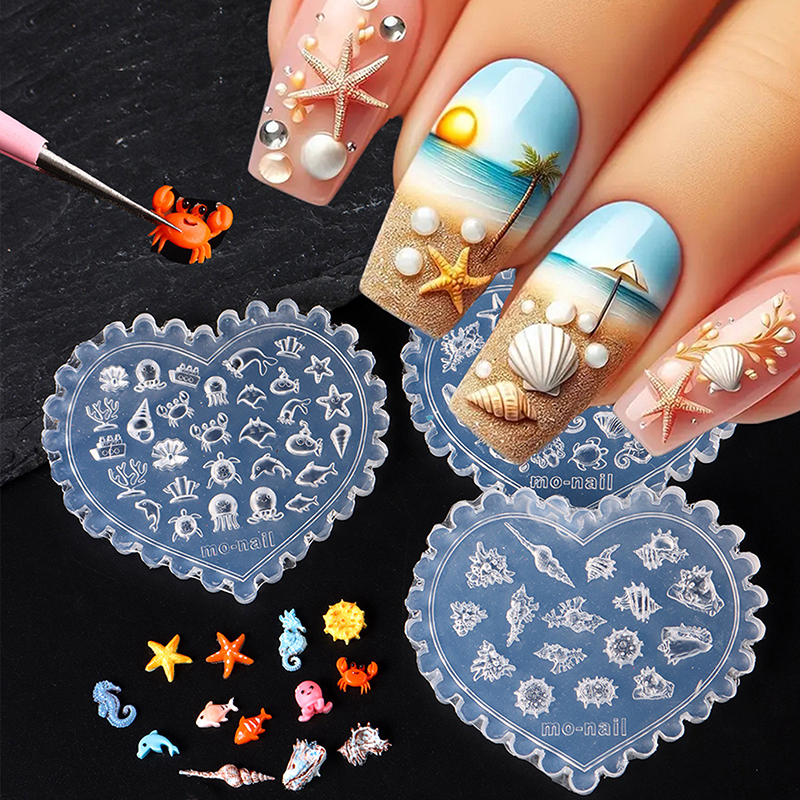 1 Piec 3D Silicone Nail Carvin - Art Craft Jellyfish reseña y precio