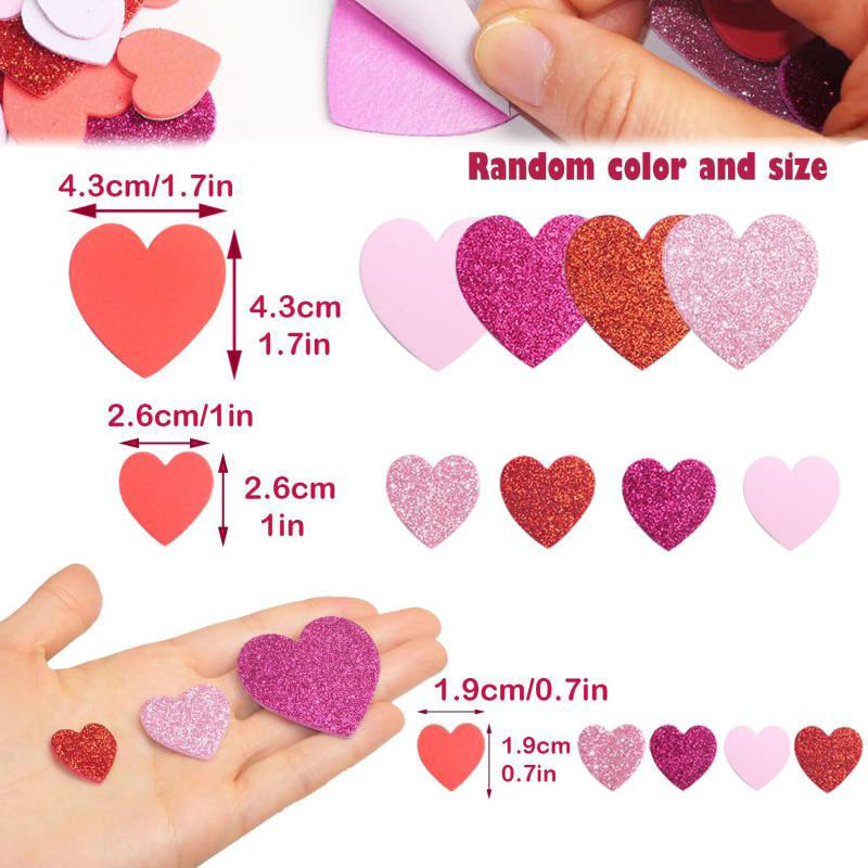 50pcs Love Heart Self Adhesive - Art Craft Love reseña y precio