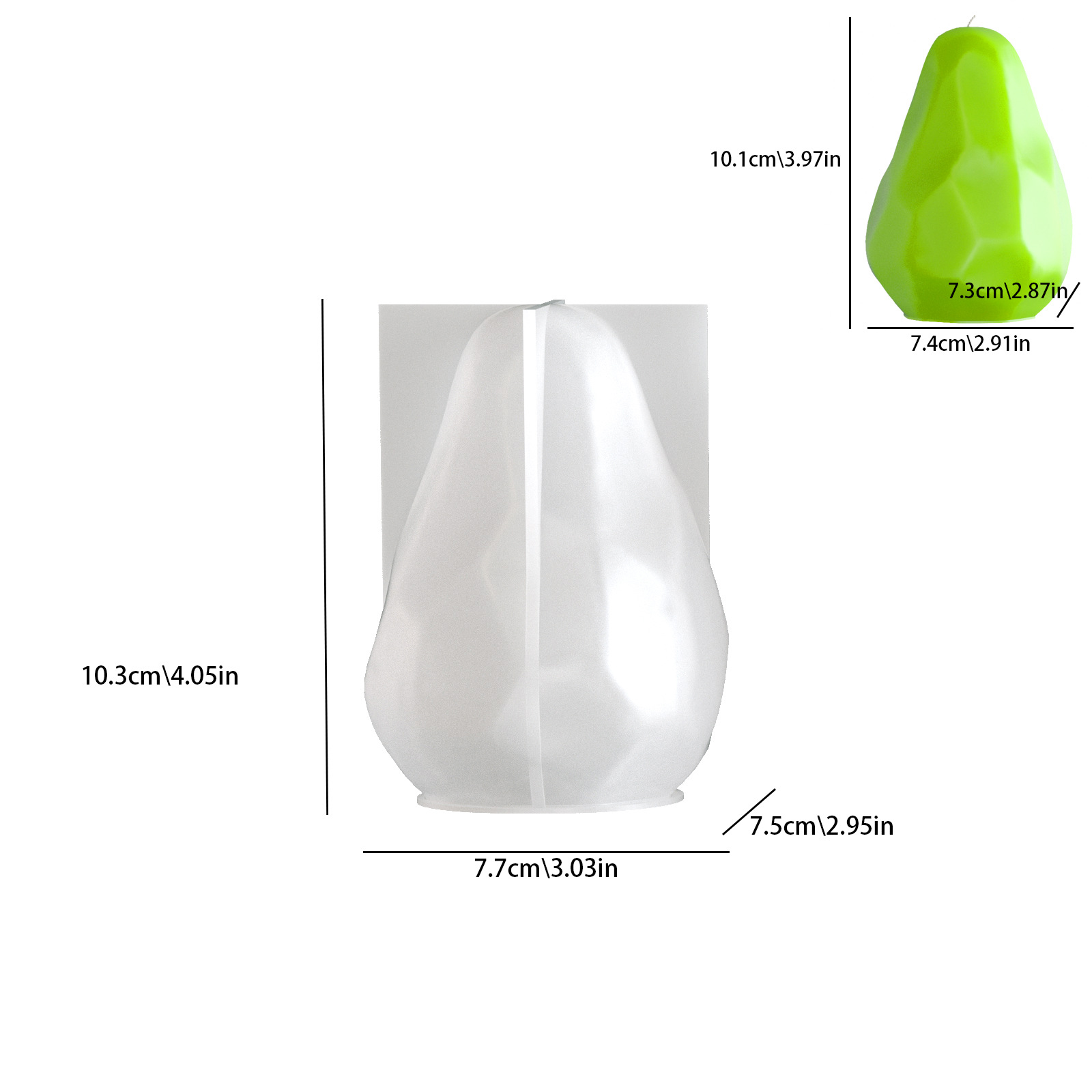 Pear Candle Mold Diamond-Cut R - Art And Craft Studio reseña y precio