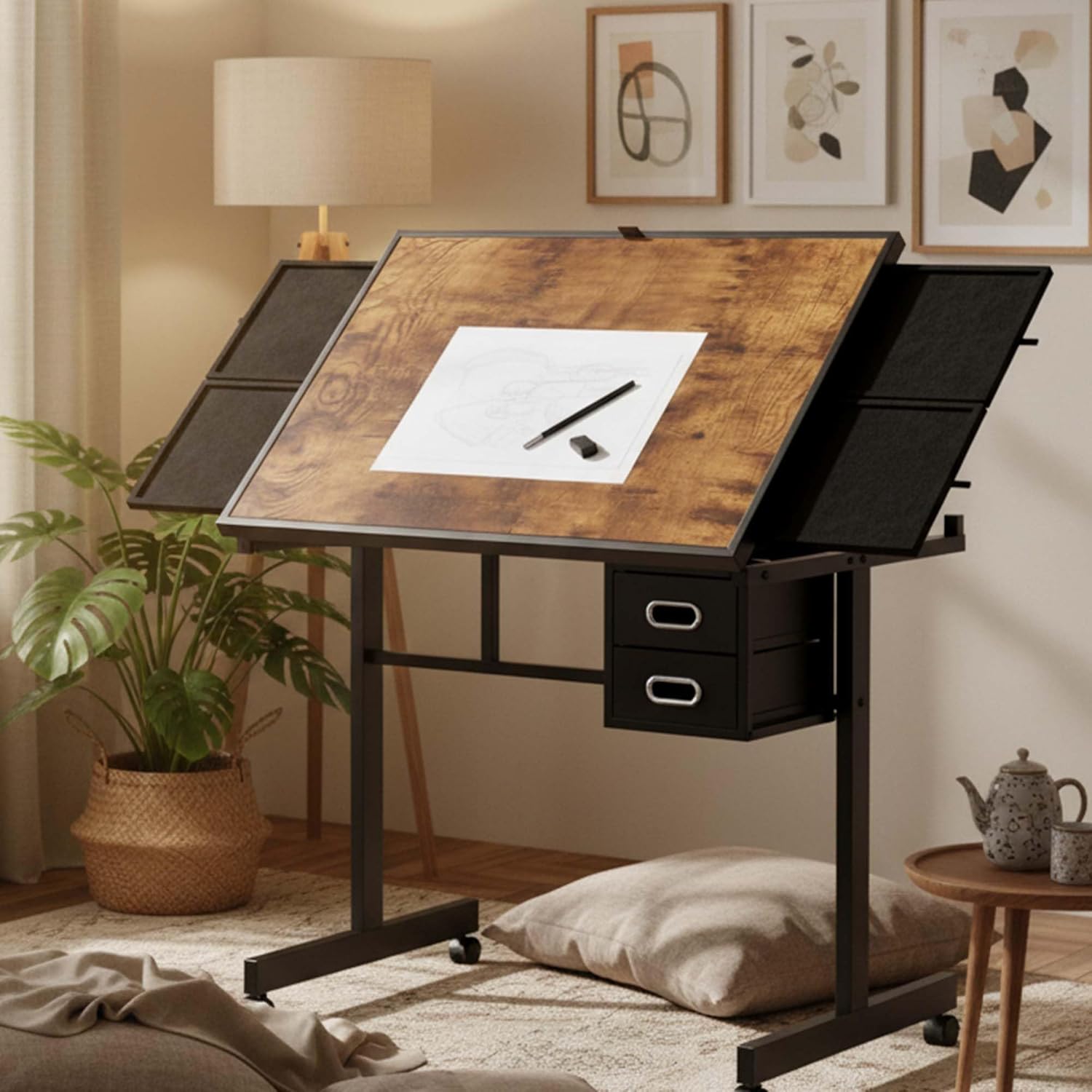 Adjustable Drafting Table with - Art And Craft Studio reseña y precio