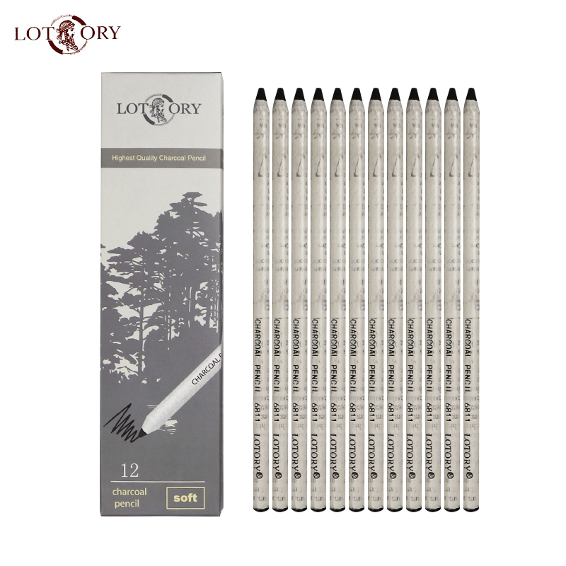 LOTORY 12pcs Black Sketch Char - Sketching Charcoal Set reseña y precio