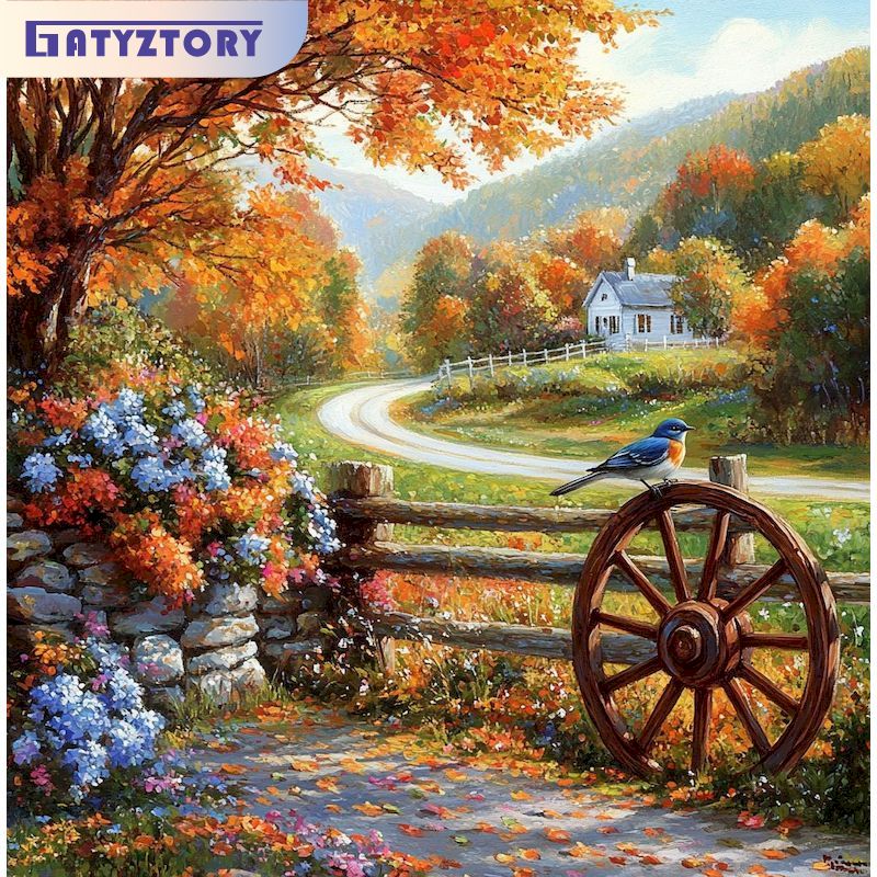 40x50cm Village Painting By Nu - Art Craft Village reseña y precio