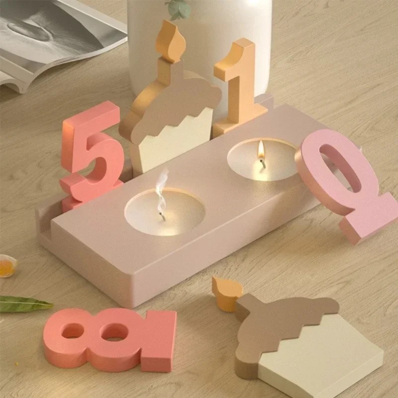 2pc Birthday Cake Silicones Mo - Art And Craft Numbers reseña y precio