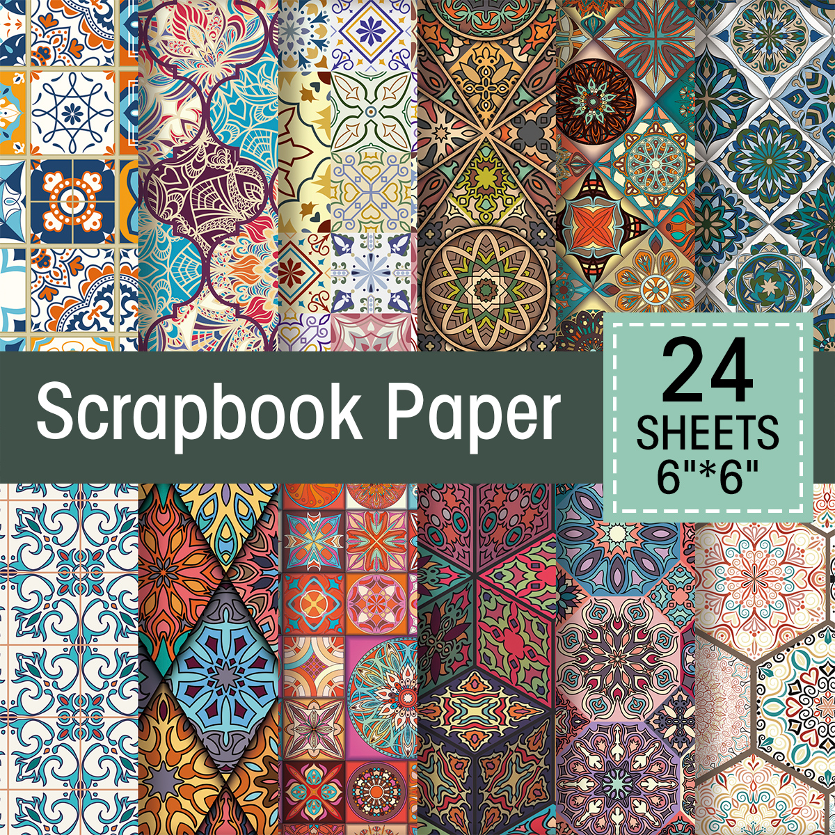 24pcs Fancy Tile Style Art Pap - Unique Art Craft reseña y precio