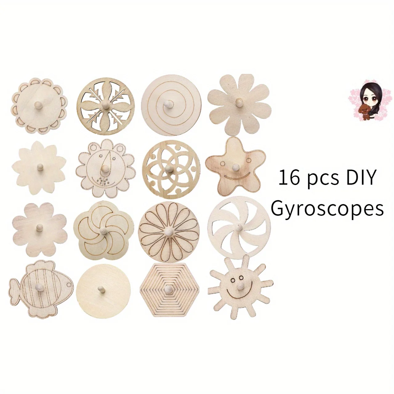 16pcs Wooden Spinning Top Craf - Art Craft Gift Ideas reseña y precio