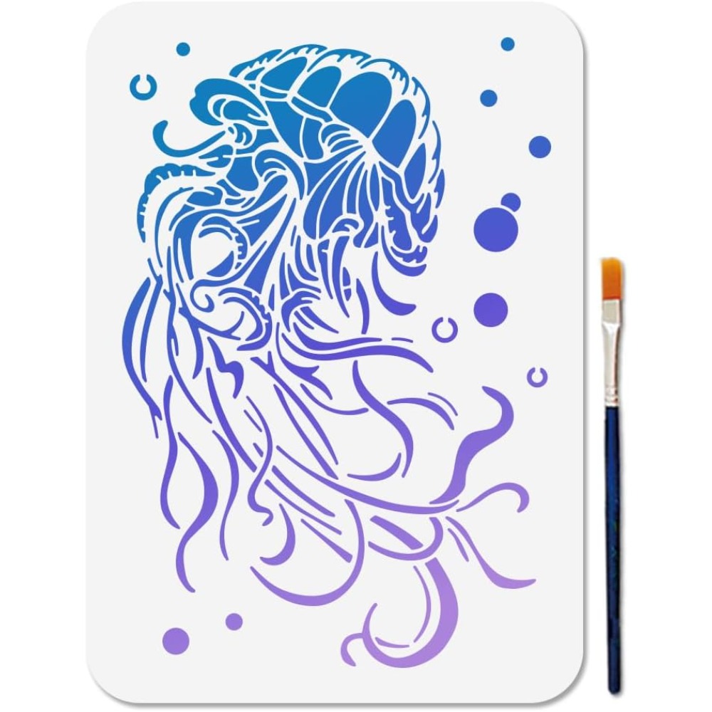Dreamy Jellyfish Stencil Reusa - Art Craft Jellyfish reseña y precio