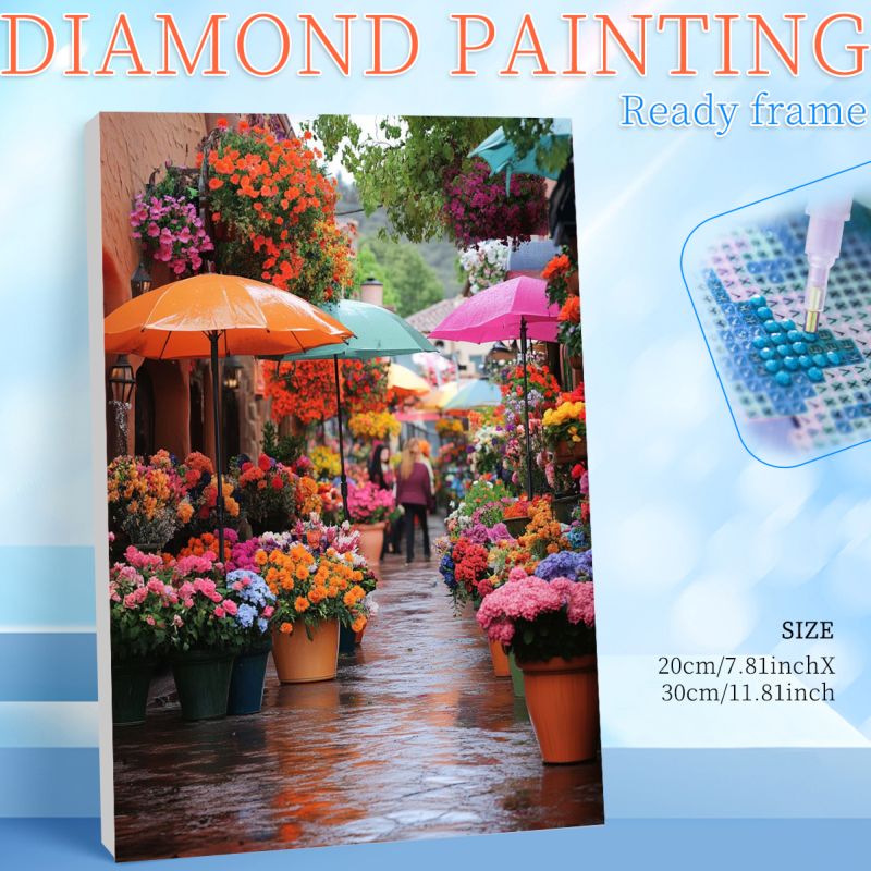 RUOPOTY Framed Flower Shop 5d  - Unique Art Craft reseña y precio