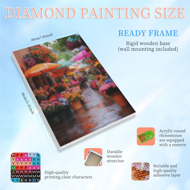 RUOPOTY Framed Flower Shop 5d  - Unique Art Craft reseña y precio