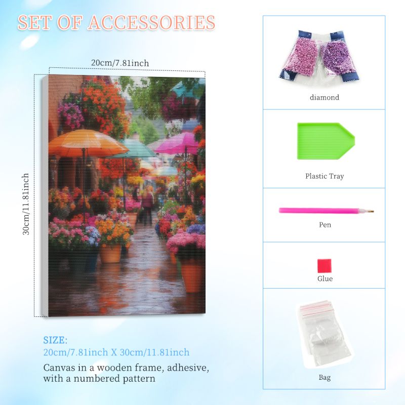 RUOPOTY Framed Flower Shop 5d  - Unique Art Craft reseña y precio