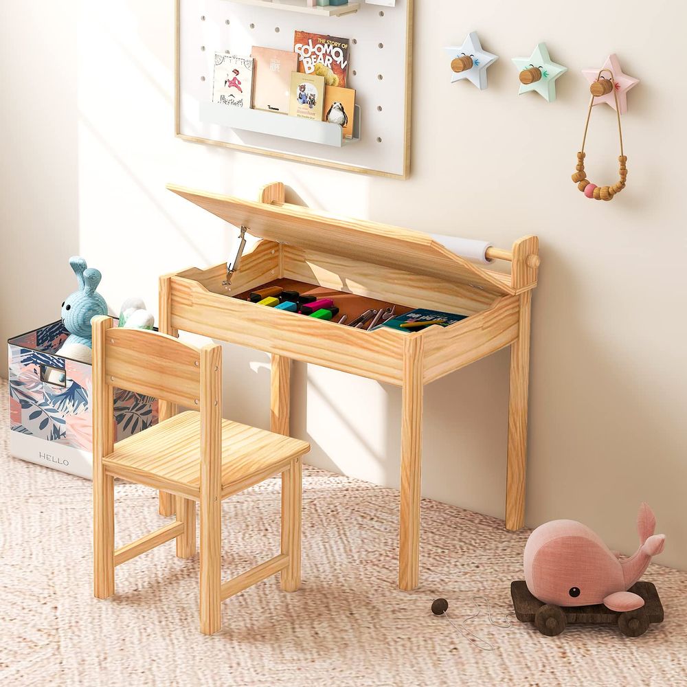Kids Table and Chair Set, Flip - Art Craft Kindergarten reseña y precio