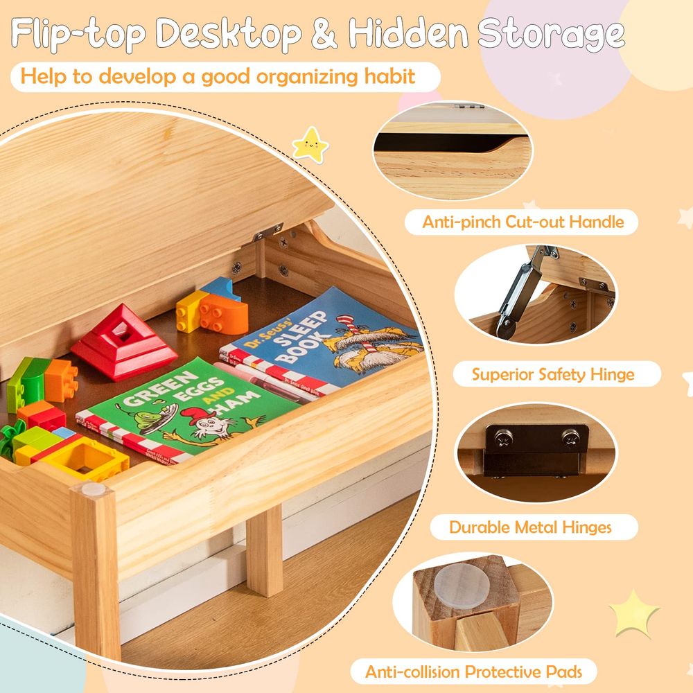 Kids Table and Chair Set, Flip - Art Craft Kindergarten reseña y precio