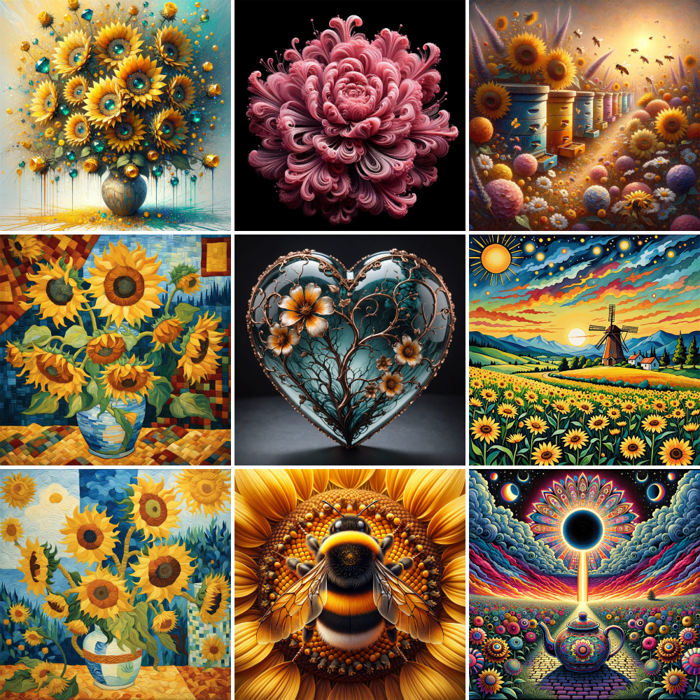 Flowers Sunflower Bee Paint By - Art Craft Gift Ideas reseña y precio