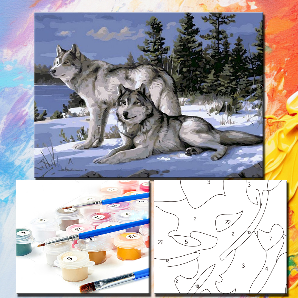 Painting By Numbers Wolf Oil P - Art And Craft Numbers reseña y precio