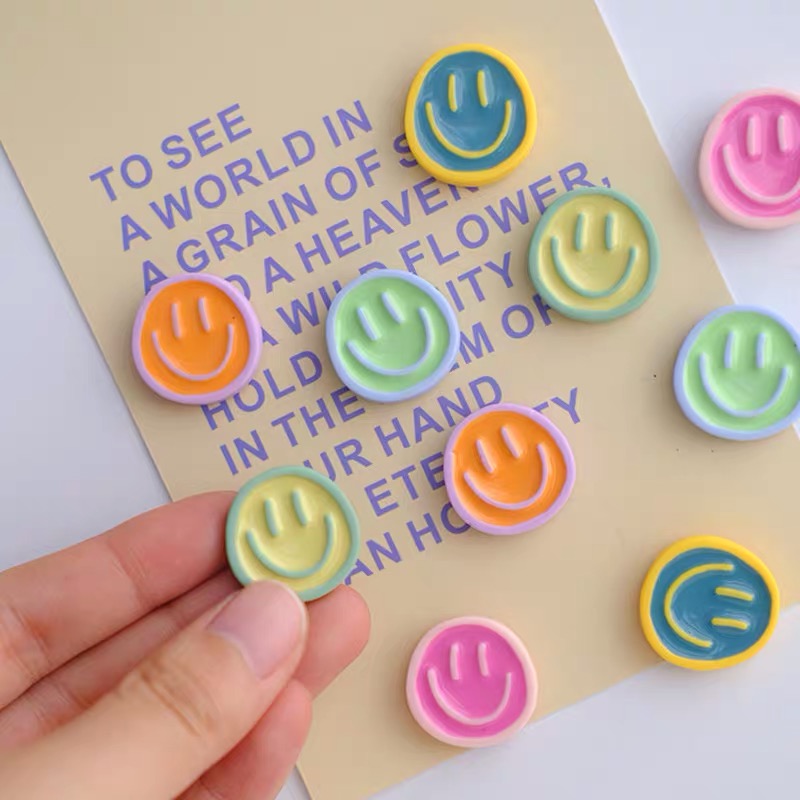 10pcs Resin Round Smile Face C - Art Craft Love reseña y precio