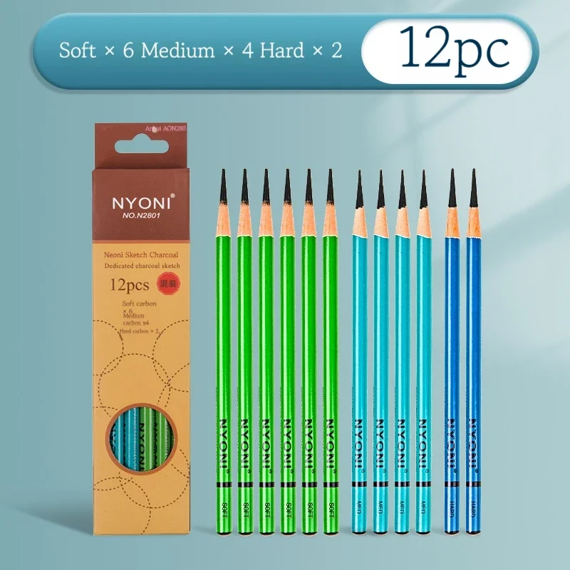 10/12Pcs Professional Sketchin - Sketching Charcoal Set reseña y precio