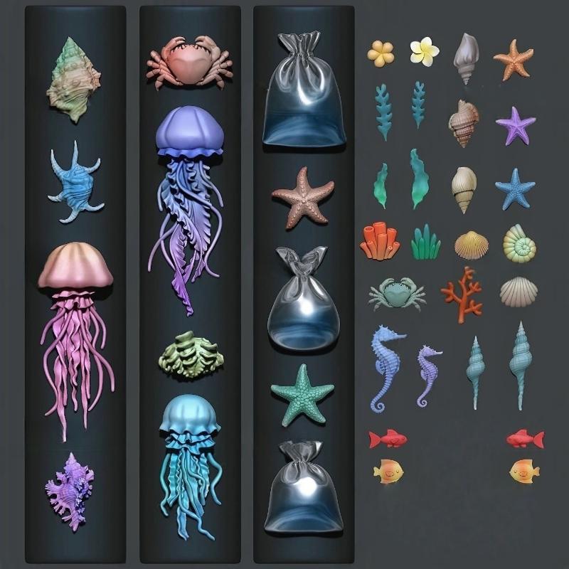 3D Ocean Series Silicone Nail  - Art Craft Jellyfish reseña y precio