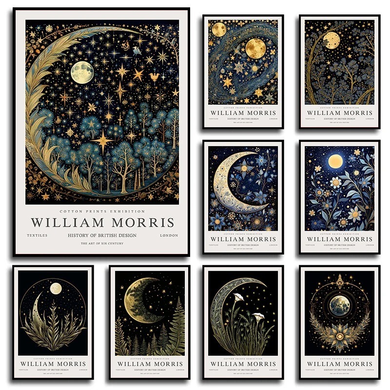 Vintage Moon and Stars William - Art Craft William Morris reseña y precio