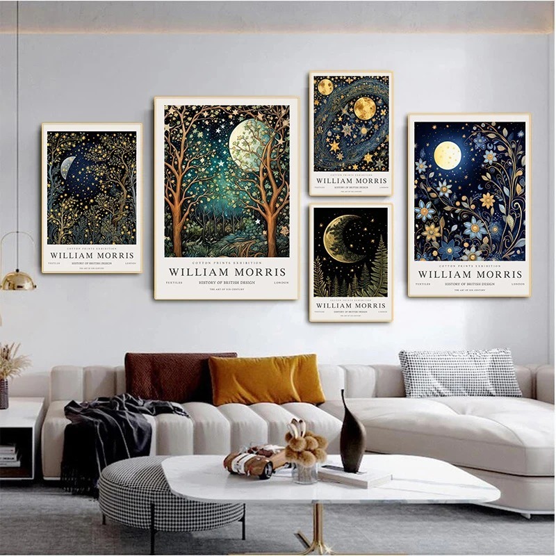 Vintage Moon and Stars William - Art Craft William Morris reseña y precio