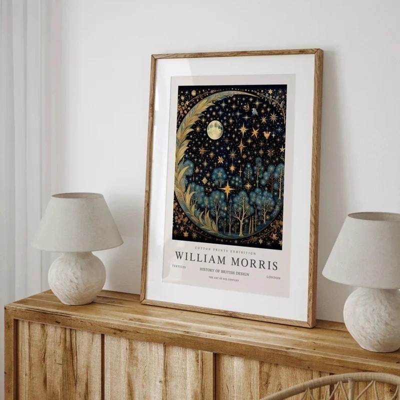 Vintage Moon and Stars William - Art Craft William Morris reseña y precio