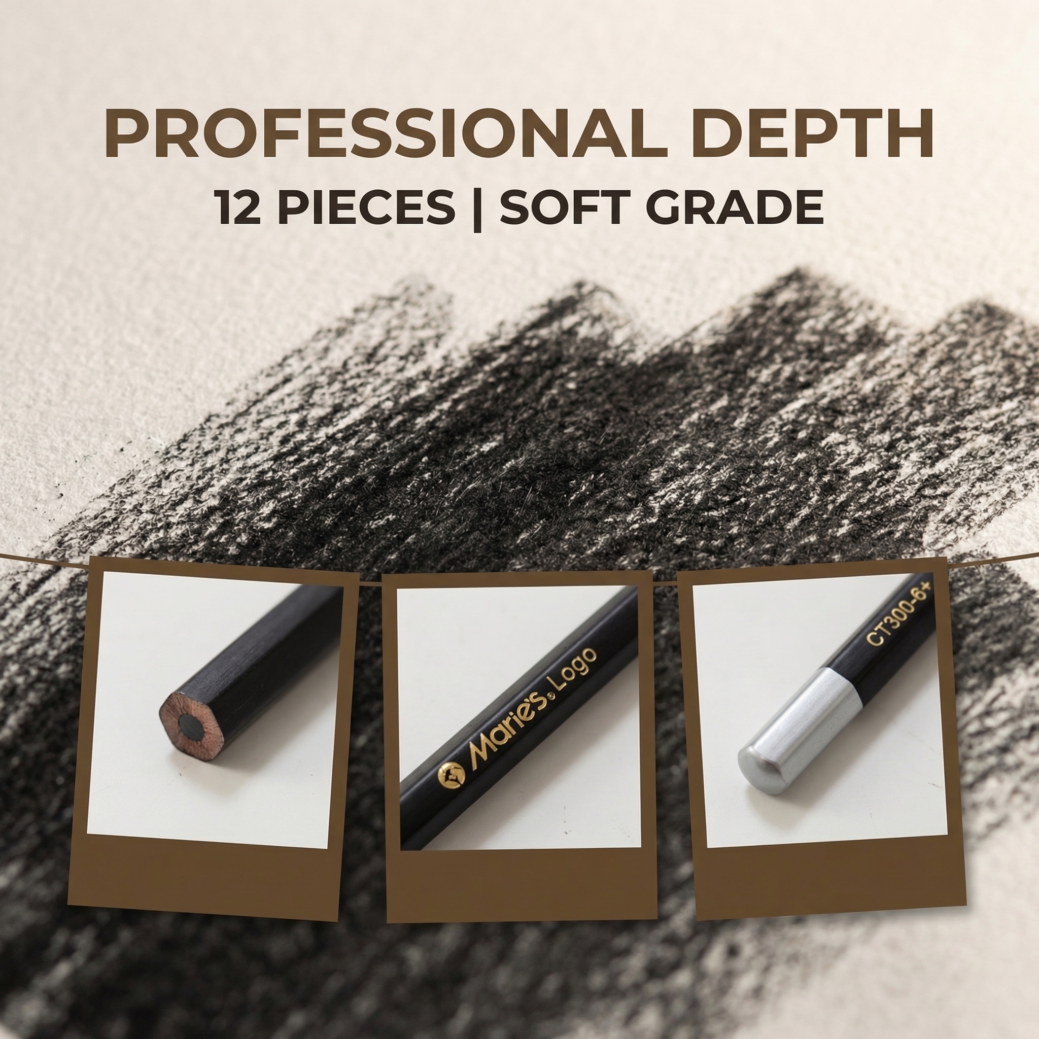Marie's 12pcs Charcoal Pencils - Sketching Charcoal Set reseña y precio