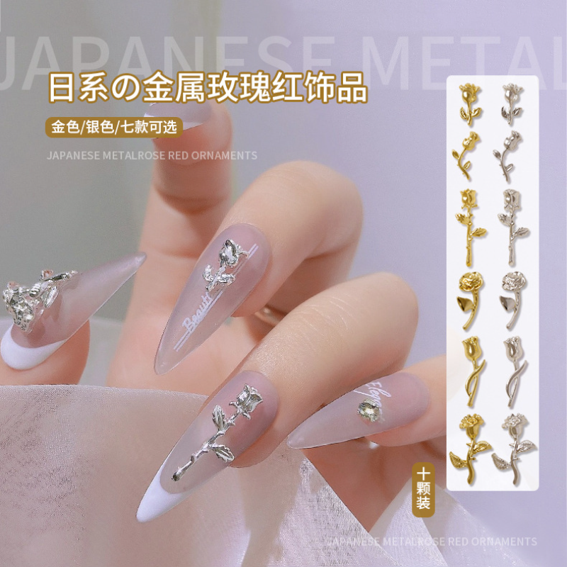 10Pcs 3D Rose Nail Art Ornamen - Unique Art Craft reseña y precio