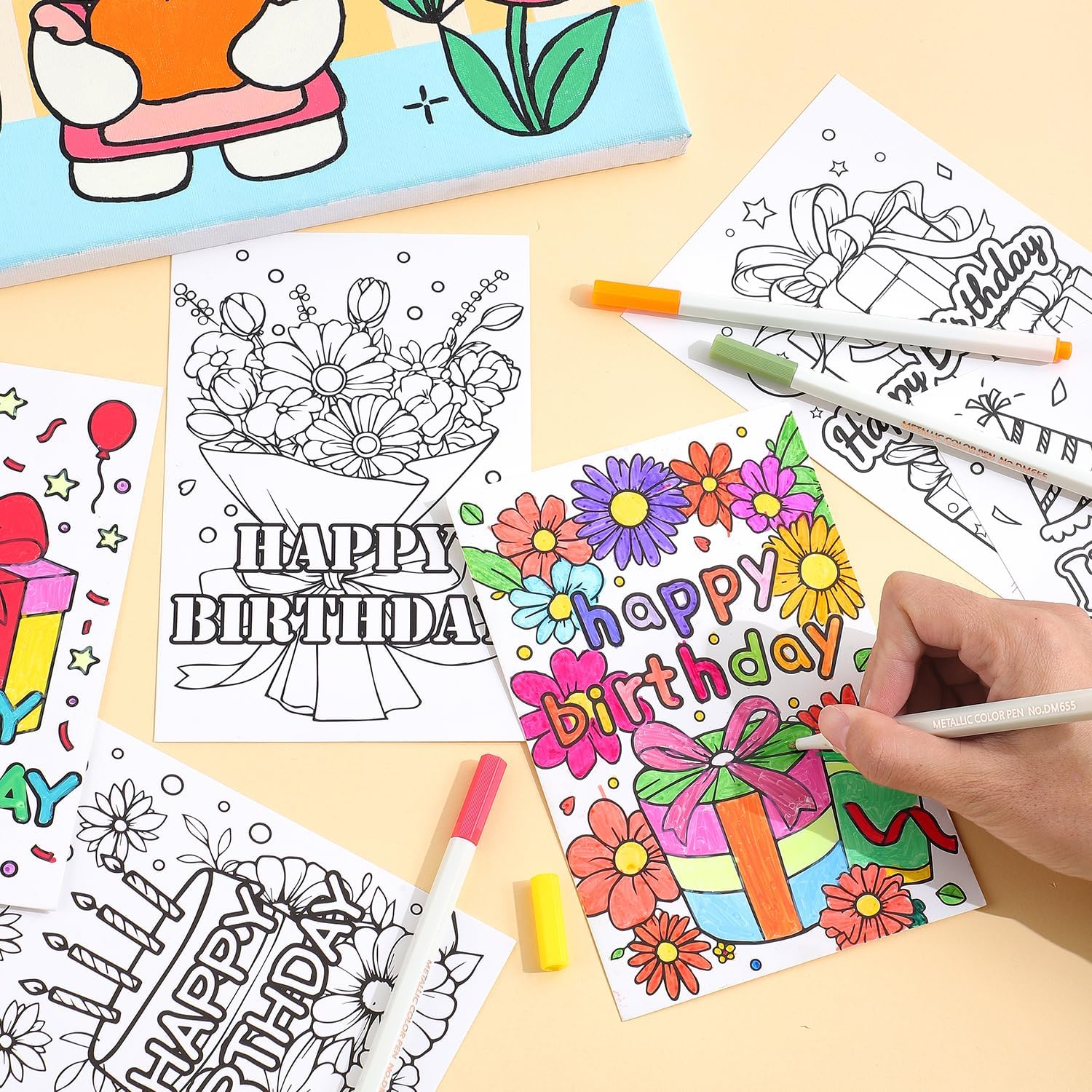 24 Unique Birthday Coloring Ca - Unique Art Craft reseña y precio