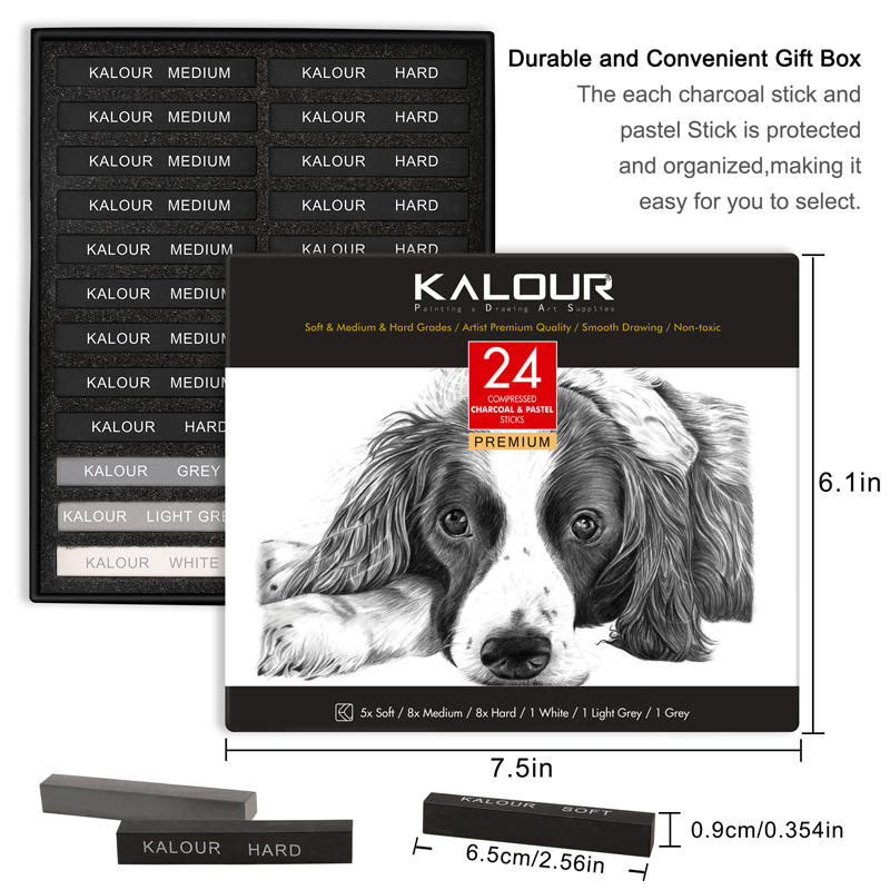 24Colors Set Soft Pastel Maste - Sketching Charcoal Set reseña y precio