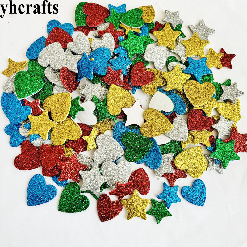 150PCS/LOT.Glitter star and he - Art Craft Kindergarten reseña y precio