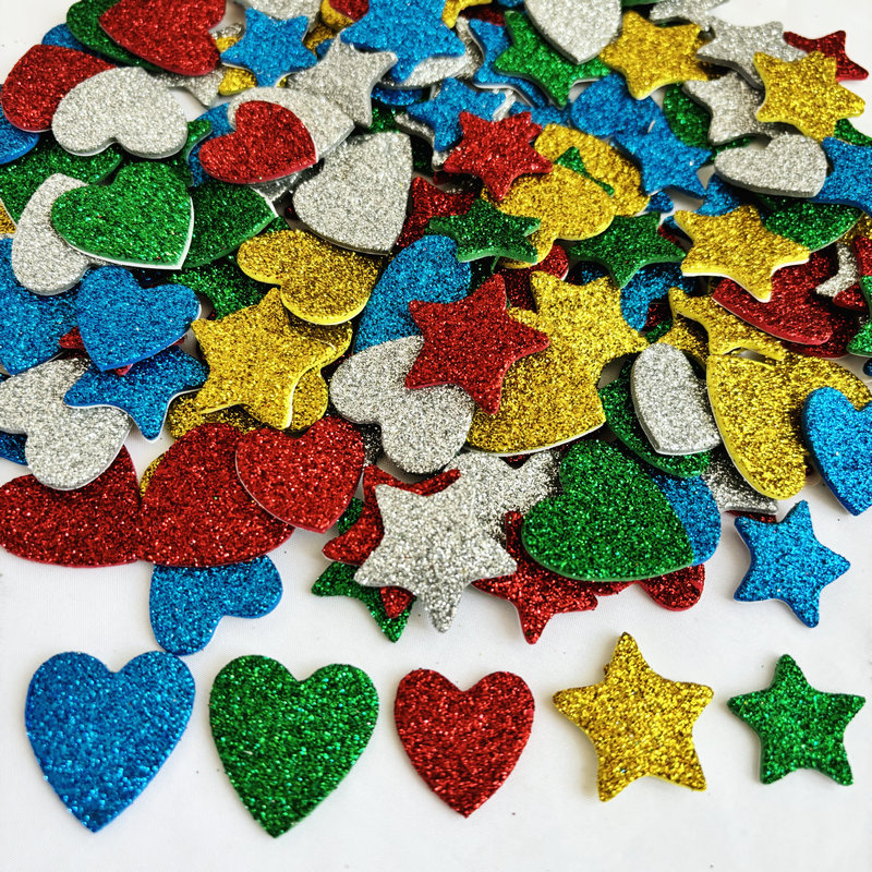 150PCS/LOT.Glitter star and he - Art Craft Kindergarten reseña y precio