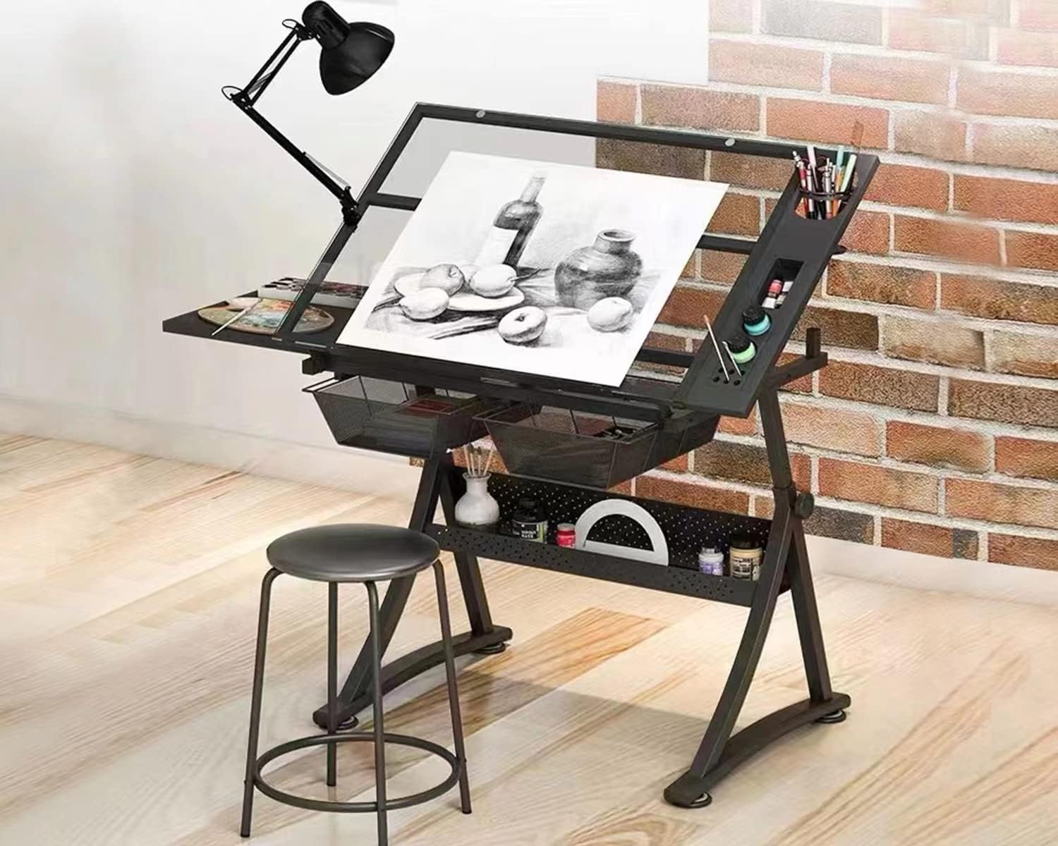 Glass Drafting Table Art Desk  - Art And Craft Studio reseña y precio