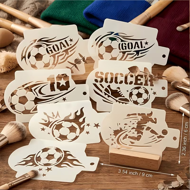 6Pcs Football Stencils for Pai - Art Craft Market reseña y precio