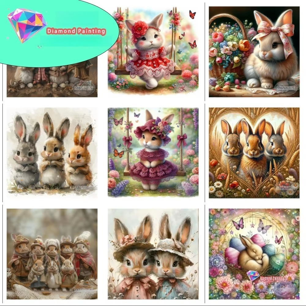 New Easter Rabbit Diamond Pain - Unique Art Craft reseña y precio