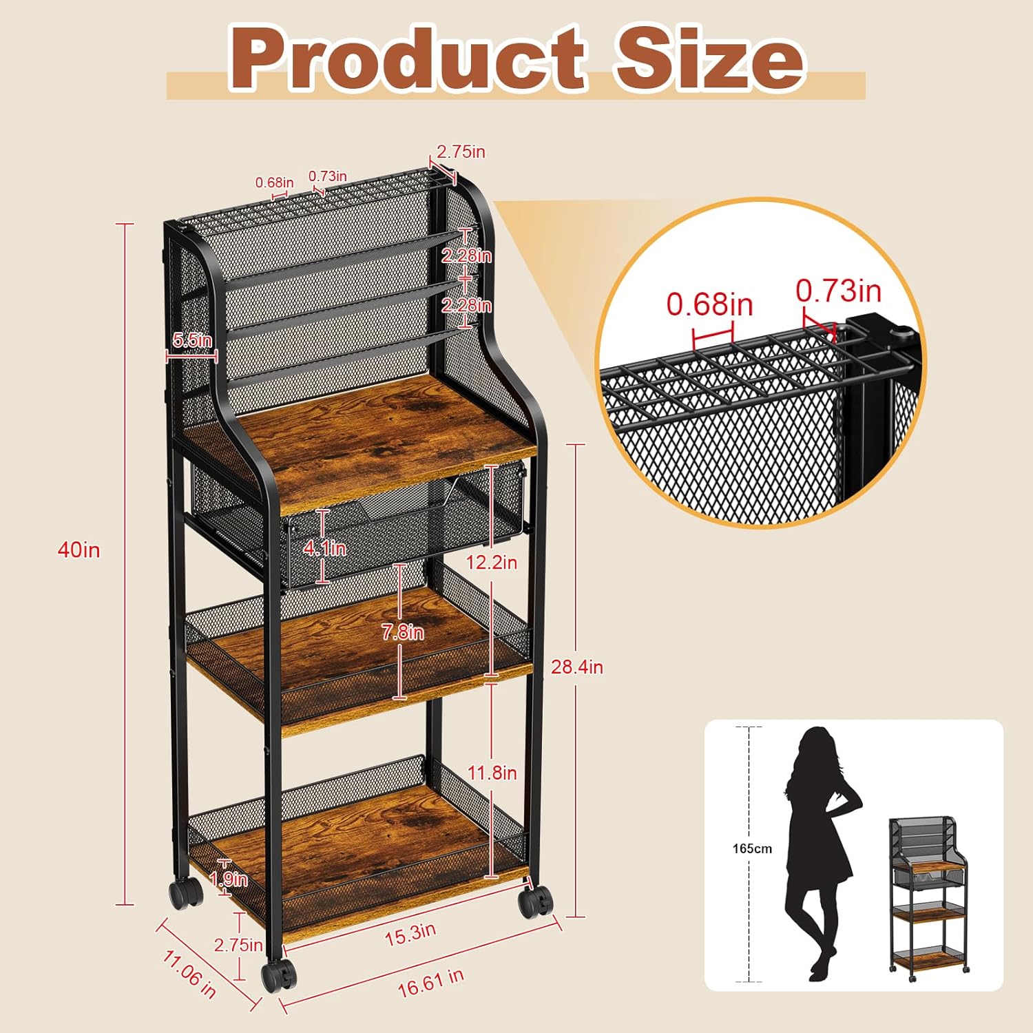 7-Tier Rolling Utility Cart wi - Art And Craft Studio reseña y precio