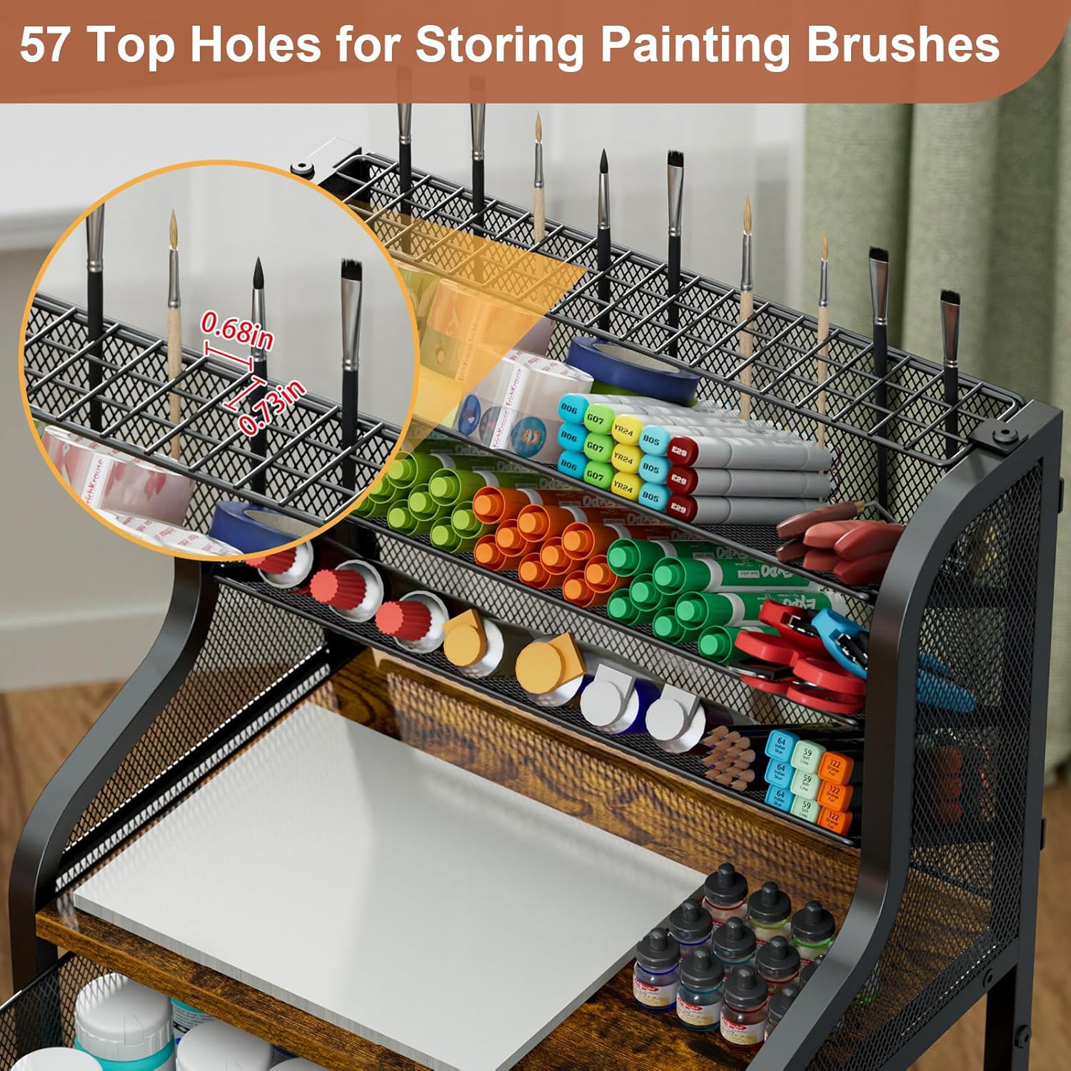 7-Tier Rolling Utility Cart wi - Art And Craft Studio reseña y precio